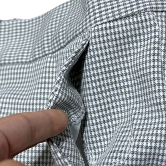 Banana Republic Hayden Pants Gray Micro Houndstooth Stretch Trousers Size 14 - Picture 9 of 10
